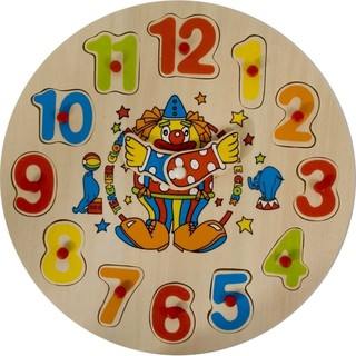 Часовник - Клоун, дървен пъзел PINO