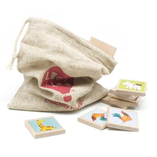 Игра за памет с 24 дървени плочки - Животни, Lucy&Leo